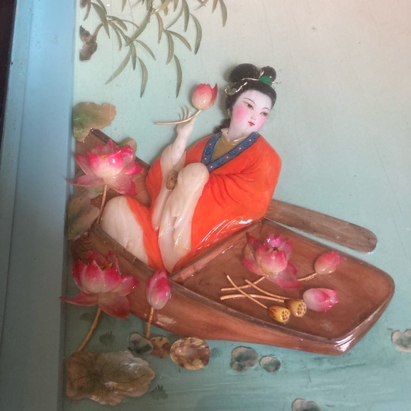 Two original Japanese swatow shell cutting pictures - Picture 4 of 10